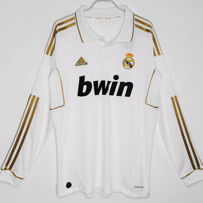 2011-2012 Real Madrid Home Long Sleeve Retro Soccer Jersey
