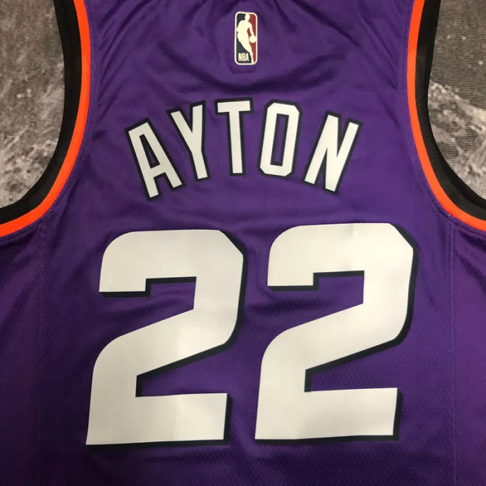 22-23 SUNS AYTON #22 Purple Top Quality Hot Pressing NBA Jersey (Retro Logo)