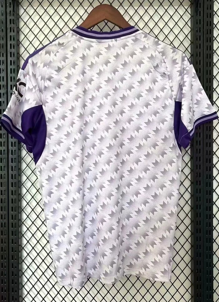 25-26 Manchester United White Purple Special Edition Fans Soccer Jersey