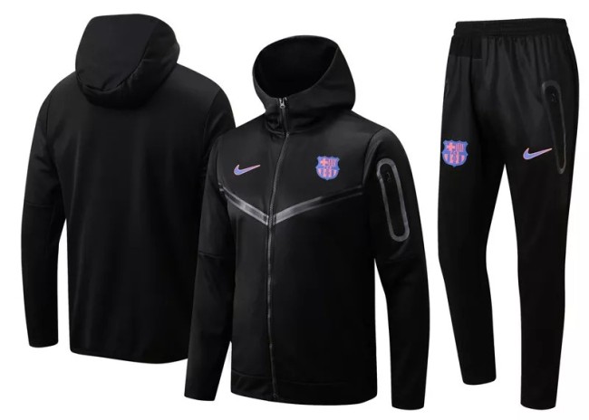 22-23 Barcelona Black Hoodie Jacket Tracksuit#F417