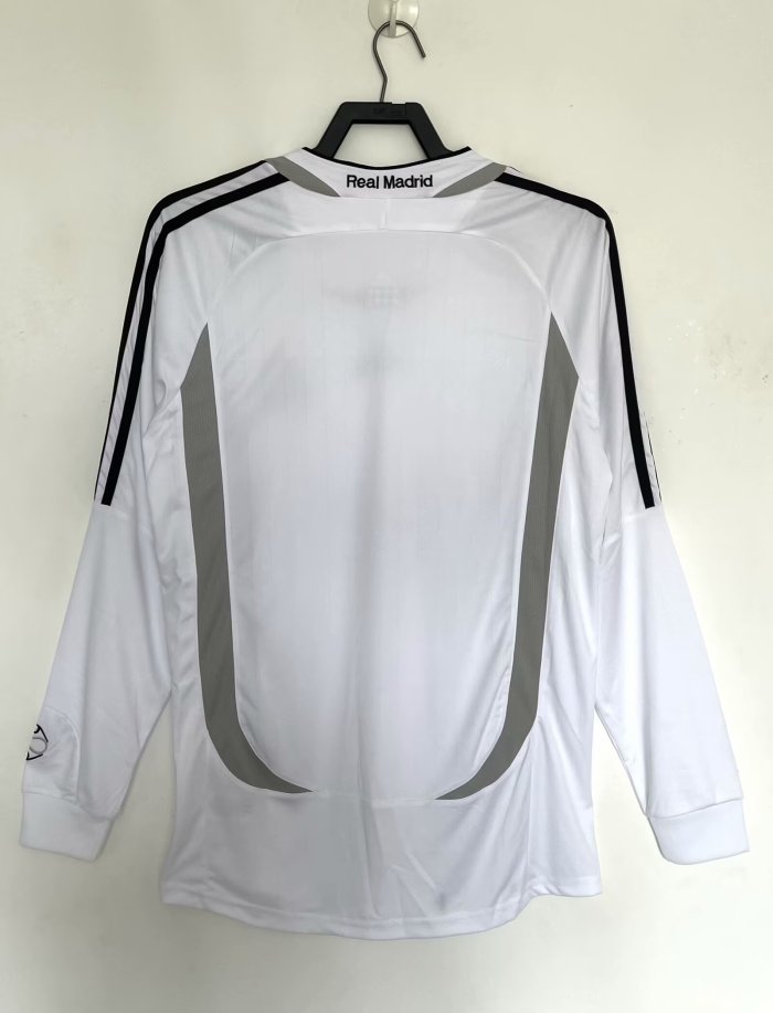 2006-2007 Real Madrid Home Long Sleeve Retro Soccer Jersey