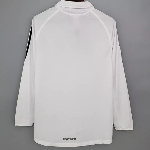2005-2006 Real Madrid Home Long Sleeve Retro Soccer Jersey