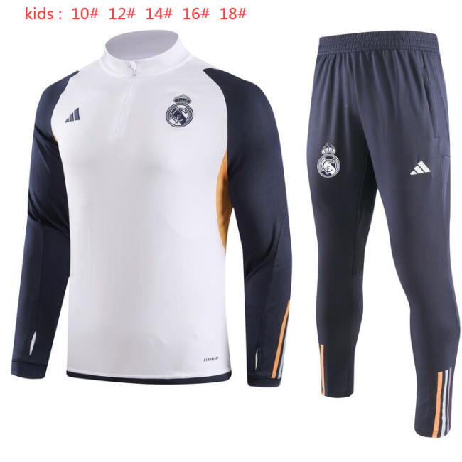 23-24 Real Madrid High Quality Kids Half Pull Tracksuit
