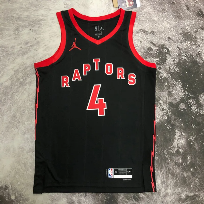22-23 RAPTORS BARNES #4 Black red Top Quality Hot Pressing NBA Jersey (Trapeze Edition)
