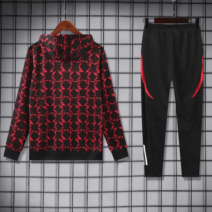 25-26 Manchester United Red Black Hoodie Tracksuit (卫衣套装)