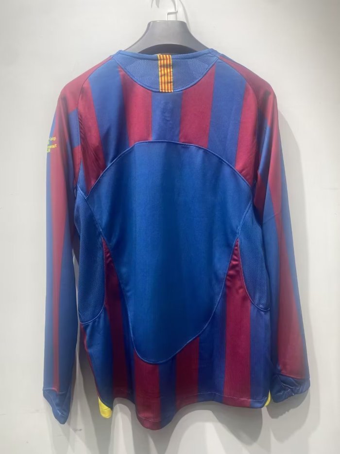 2005-2006 Barcelona Home Long sleeves Retro Soccer Jersey