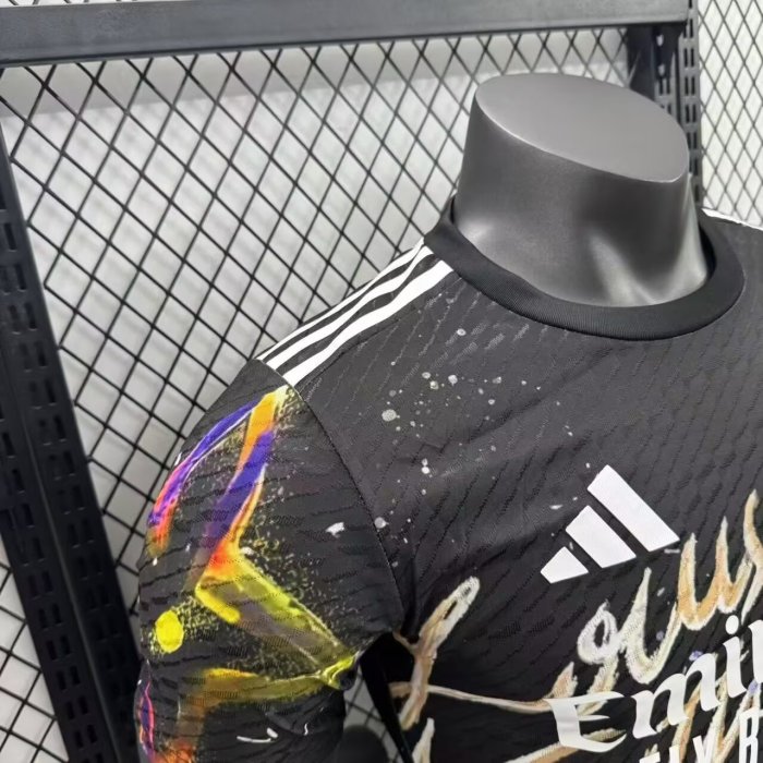 25-26 Real Madrid Black Blue Special Edition Player Version Training Shirts *L