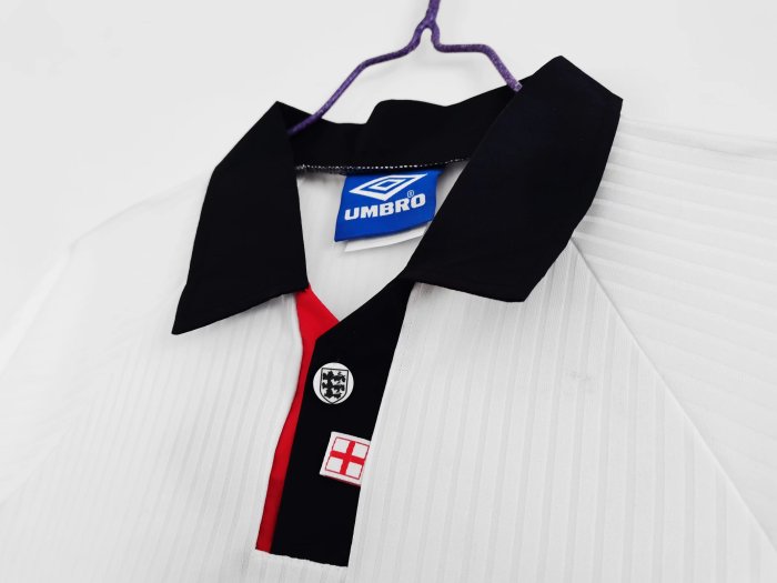 1998 England Home Retro Soccer Jersey