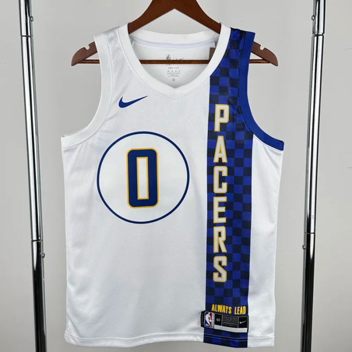 2019-20 Indiana Pacers HALIBURTON #0 White City Edition Top Quality Hot Pressing NBA Jersey