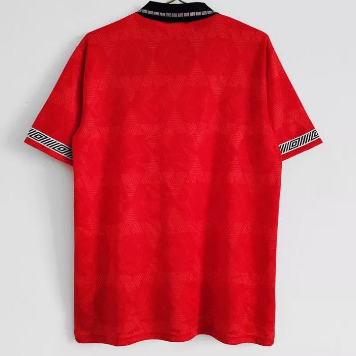 1990 England Away Red Retro Soccer Jersey