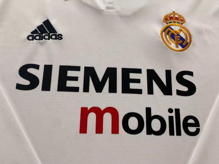 2002-2003 Real Madrid Home Long Sleeve Retro Soccer Jersey