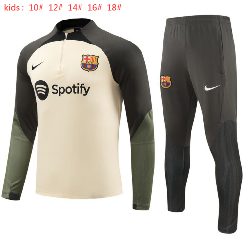 23-24 Barcelona High Quality Kids Half Pull Tracksuit