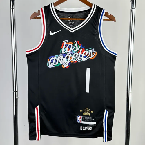 22-23 CLIPPERS HARDEN #1 Black City Edition Top Quality Hot Pressing NBA Jersey