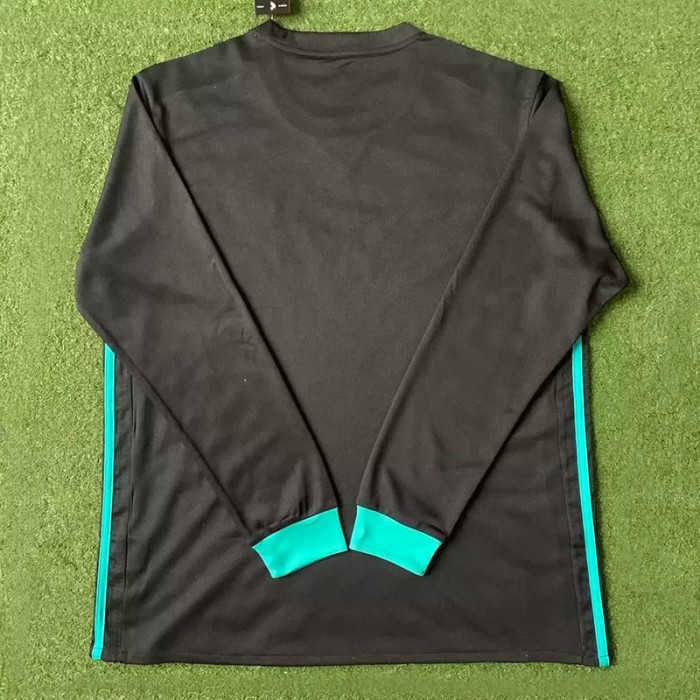 2017-2018 Real Madrid Away Long Sleeve Retro Soccer Jersey