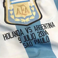 2014 Argentina Home Long Sleeve Retro Soccer Jersey