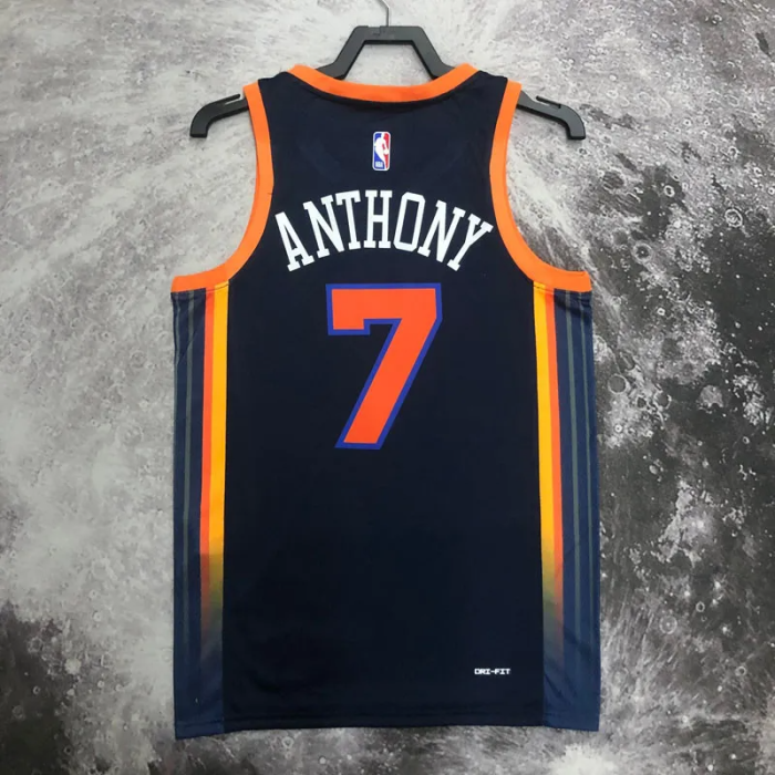 22-23 KNICKS ANTHONY #7 Black Top Quality Hot Pressing NBA Jersey (Trapeze Edition)