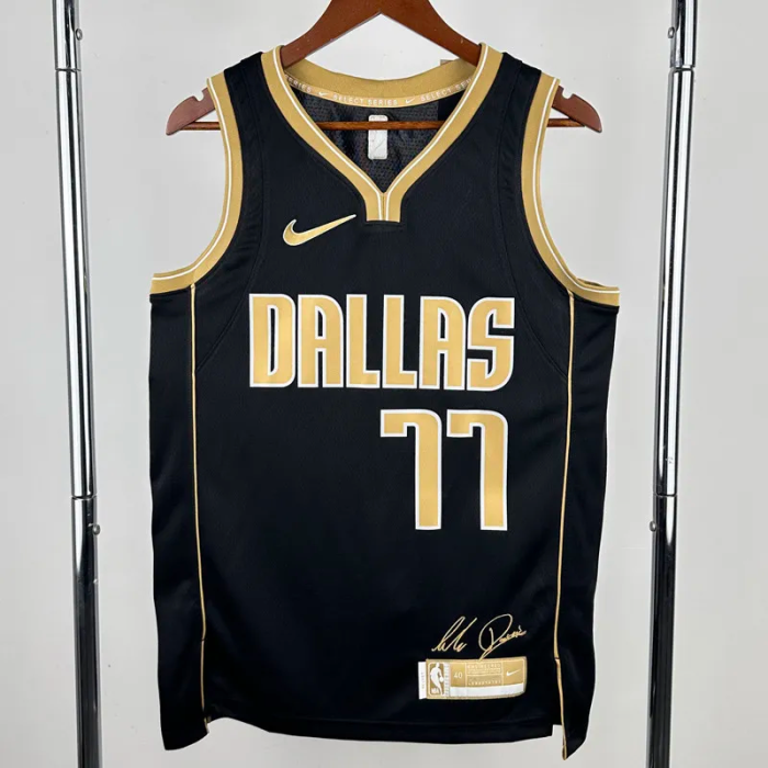 23-24 Dallas Mavericks DONCIC #77 Black Glory Edition Top Quality Hot Pressing NBA Jersey