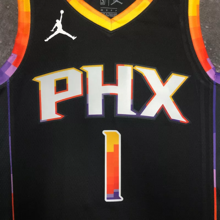 22-23 SUNS BOOKER #1 Black Top Quality Hot Pressing NBA Jersey (Trapeze Edition)