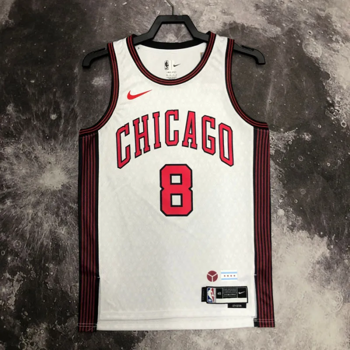 22-23 Bulls LAVINE #8 White City Edition Top Quality Hot Pressing NBA Jersey