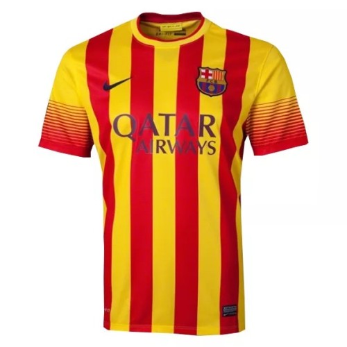 2013-2014 Barcelona Away Yellow Retro Soccer Jersey