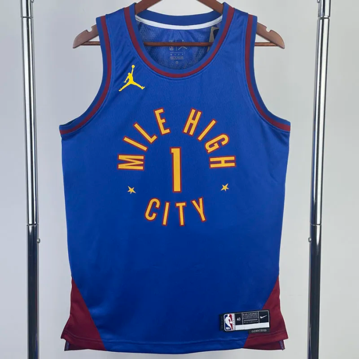 22-23 Nuggets PORTER JR. #1 Blue Top Quality Hot Pressing NBA Jersey (Trapeze Edition) 飞人版