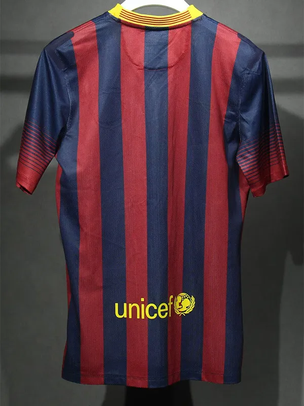 2013-2014 Barcelona Home Player Version  Retro Soccer Jersey