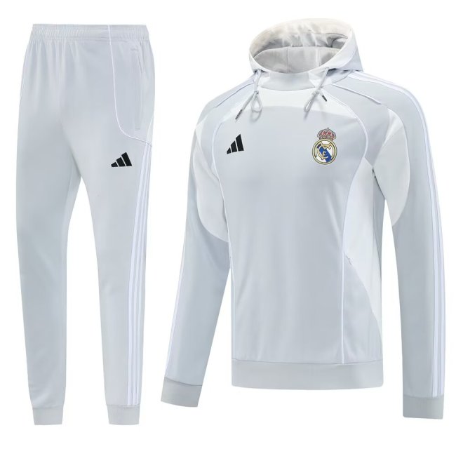 25-26 Real Madrid White Hoodie Tracksuit (卫衣套装)