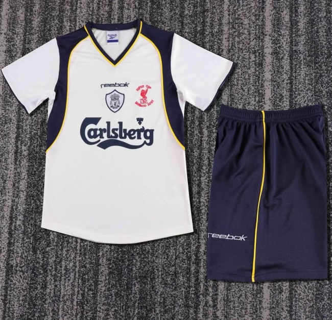 2001-2002 Liverpool Away Retro Kids Soccer Jersey