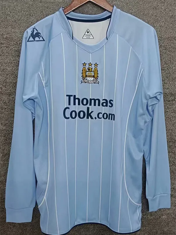 2007-2008 Manchester City Home Long Sleeve Retro Soccer Jersey (长袖)