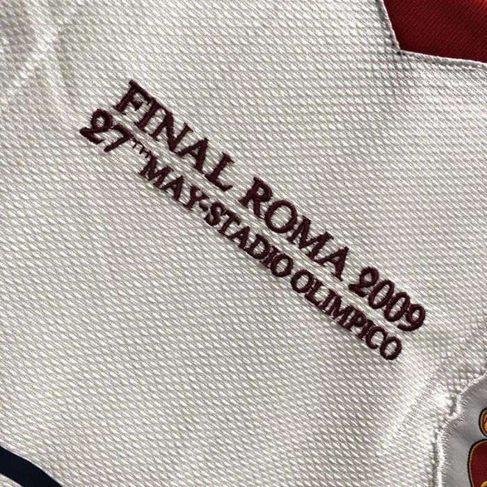 2008-2009 Manchester United Away Long Sleeve Retro Soccer Jersey(带决赛字)