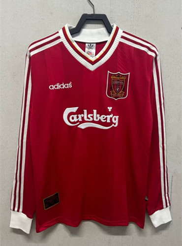 1995-1996 Liverpool Home Long Sleeve Retro Soccer Jersey