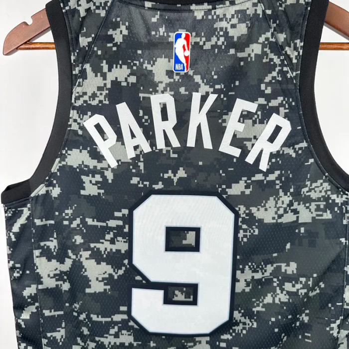 SA Spurs PARKER #9 Camouflage color Top Quality Hot Pressing NBA Jersey