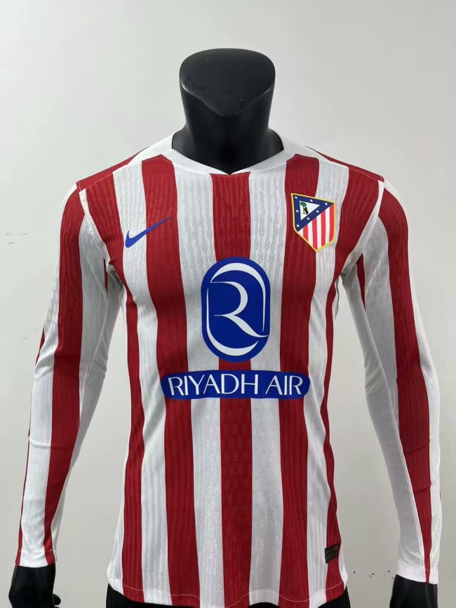 25-26 Atlético Madrid Home Long sleeves Player Version Soccer Jersey