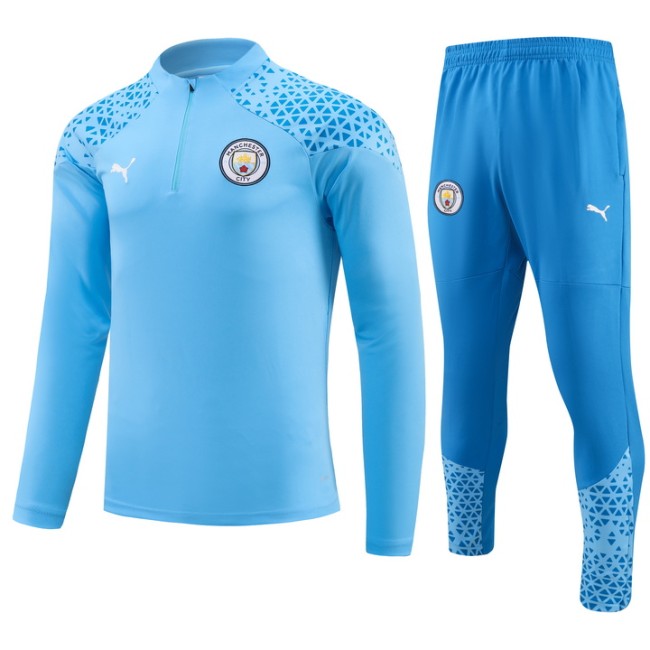 23-24 Manchester City High Quality Kids Half Pull Tracksuit