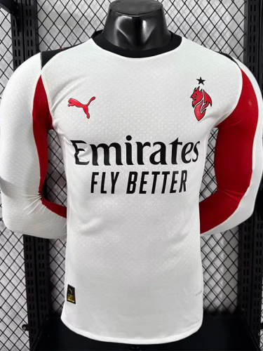 25-26 AC Milan Away Long Sleeve Player Version Soccer Jersey (长袖球员)1:1 Thai Quality