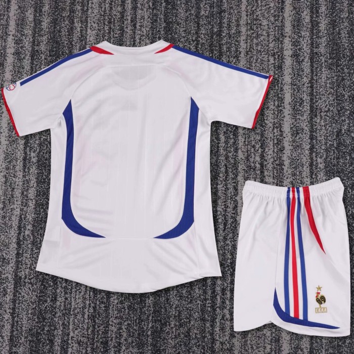 2006 France Away Retro Kids Soccer Jersey