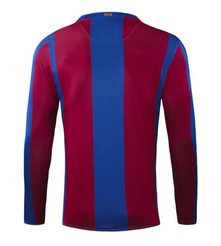 2007-2008 Barcelona Home Long sleeves Retro Soccer Jersey