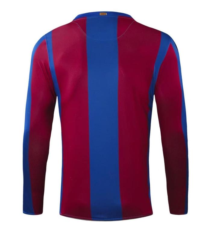 2007-2008 Barcelona Home Long sleeves Retro Soccer Jersey