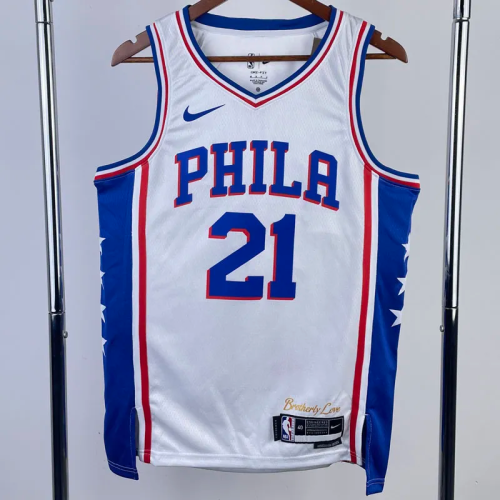 22-23 76ERS EMBIID #21 White Top Quality Hot Pressing NBA Jersey