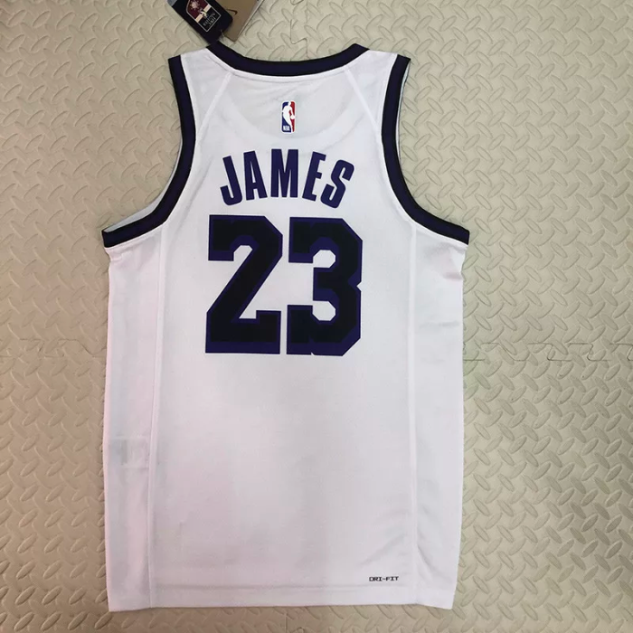 22-23 LAKERS JAMES #23 White City Edition Top Quality Hot Pressing NBA Jersey