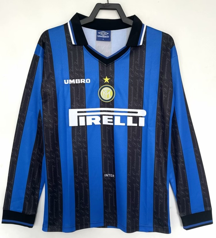 1997-1998 Inter Milan Home Long Sleeve Retro Soccer Jersey