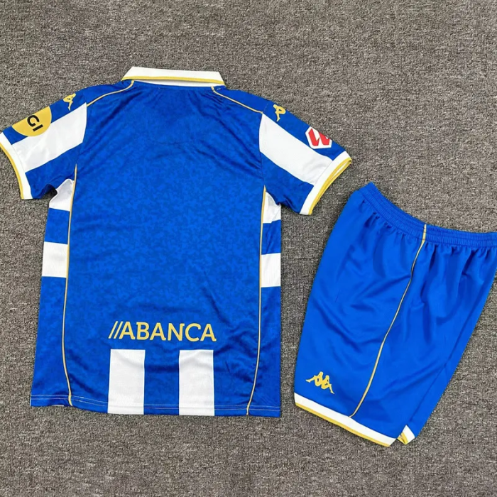 25-26 La Coruna Home Kids Soccer Jersey 1:1 Thai Quality