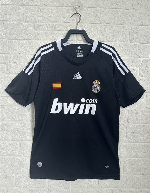 2008-2009 Real Madrid Away Black Retro Soccer Jersey