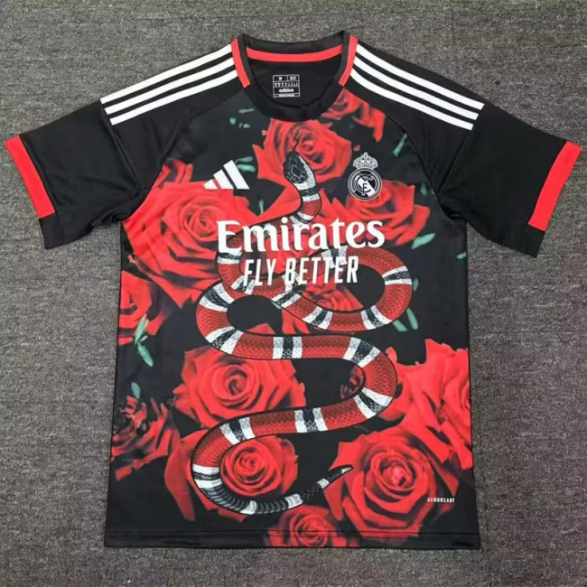 25-26 Real Madrid Red Special Edition Fans Training Shirts *玫瑰蛇