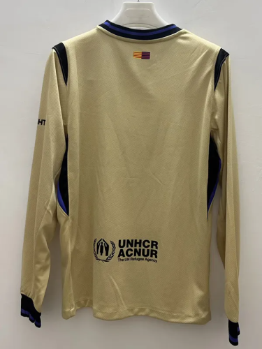 25-26 Barcelona Away Long Sleeve Soccer Jersey 1:1 Thai Quality(长袖)