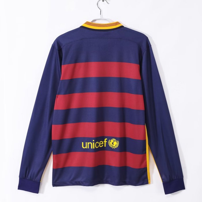 2015-2016 Barcelona Home Long sleeves Retro Soccer Jersey