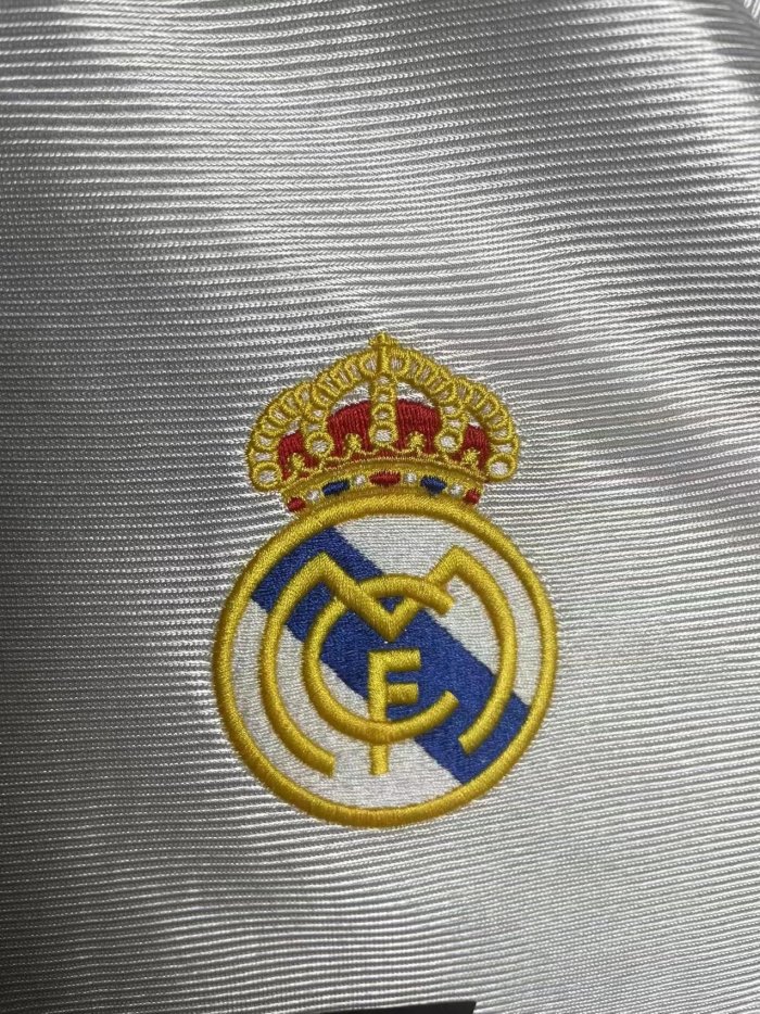 2000 Real Madrid Home Long Sleeve Retro Soccer Jersey