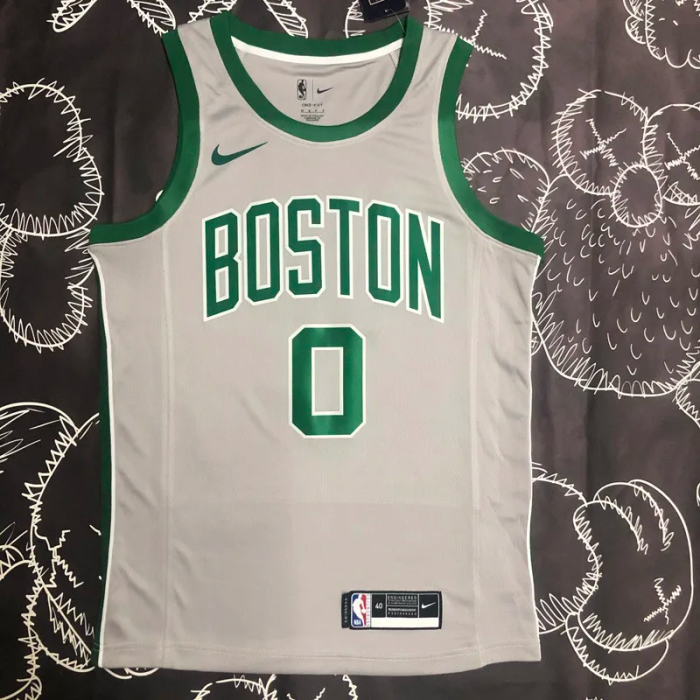 CELTICS TATUM #0 Gray Top Quality Hot Pressing NBA Jersey