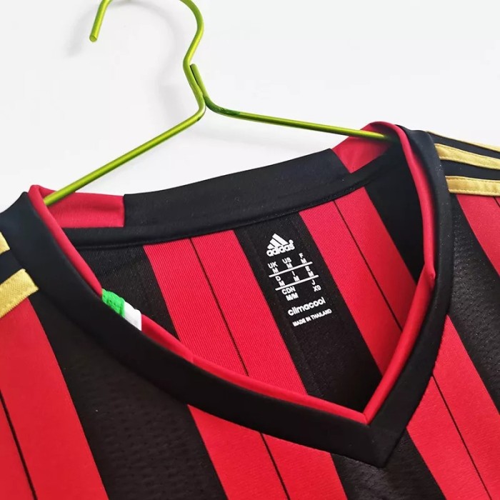 2013-2014 AC Milan Home Long Sleeve Retro Soccer Jersey