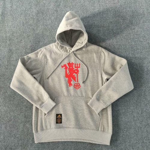2024 Manchester United Gray Fleece Hoodie